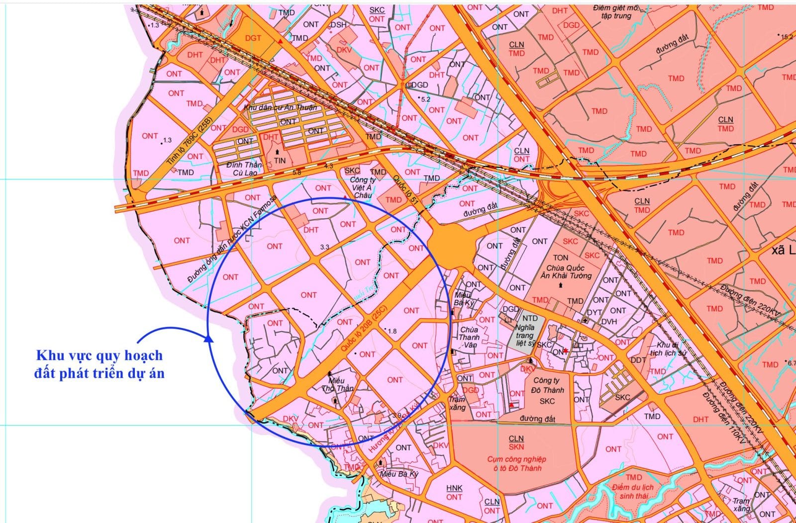 Đất phát triển dự án dọc tuyến 25C